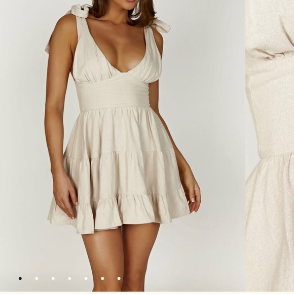 MESHKI Aurelia Linen Mini Dress - Picture 2 of 6